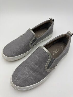 Sperry womens Gray Slip-On Canvas Loafers